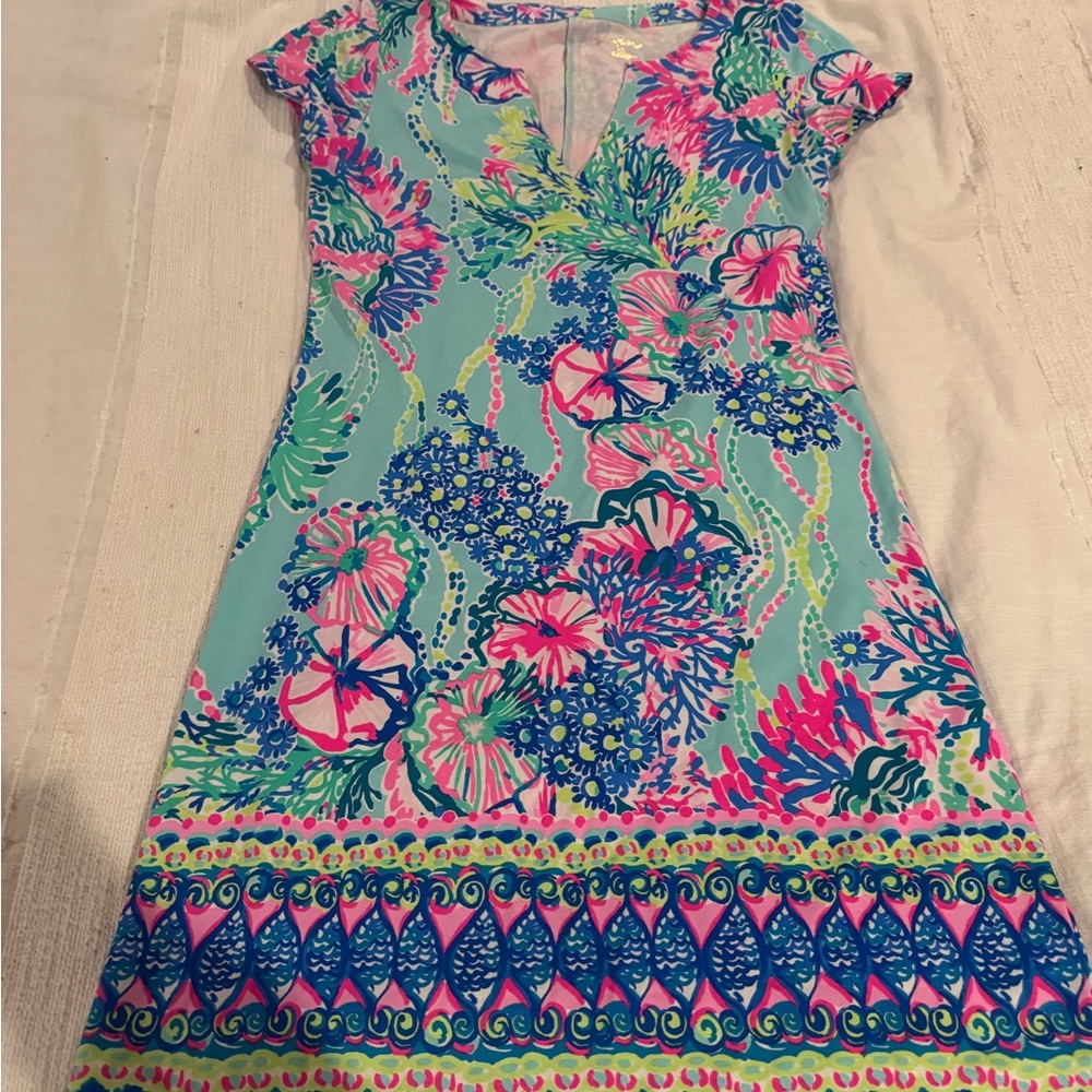 Lilly Pulitzer Green Flutter Sleeve Sundress